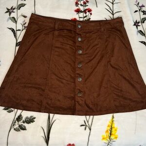 Mossimo Supply Co. Brown A-Line Skirt with Button-Front